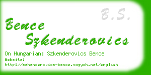 bence szkenderovics business card